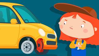 A menina mecânica vai consertar um carro quebrado! Oficina da Doutora McWheelie