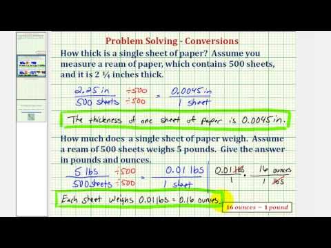 Ex: Determine the Thickness and Weight of a Piece of Paper