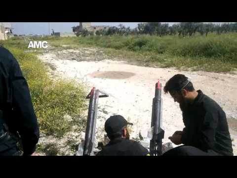 استهداف مطار حلب الدولي بصواريخ محلية الصنع من قبل كتيبة أنصار الإسلام