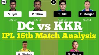 DC vs KOL IPL 16th Match Dream11, DC vs KOL Dream 11 Today Match, DC vs KKR Dream11, IPL 2020