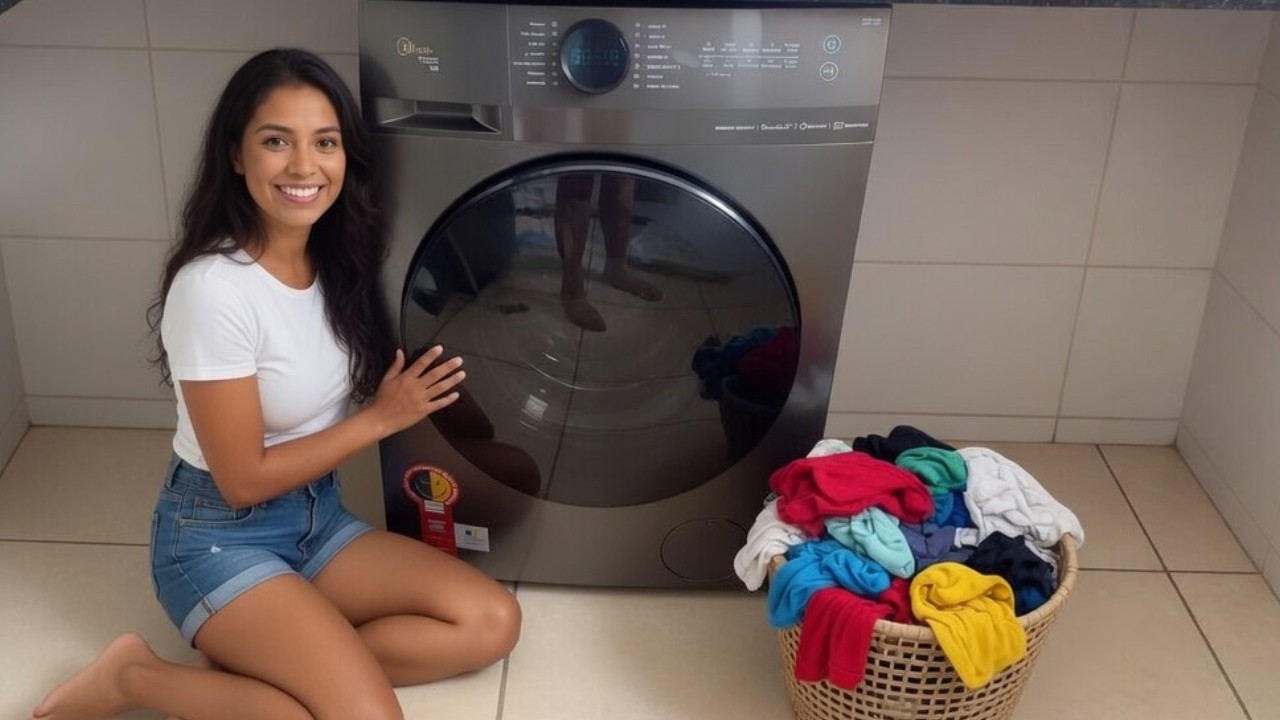 Miniatura da avaliação em vídeo de Lava e Seca Midea 11kg Titanium Slim Inverter