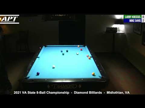 2021 VA State 8-Ball Championships:  Larry Kressel vs Mike Davis (FINAL)