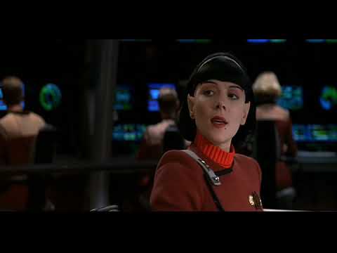 Lieutenant Valeris Pilots The USS Enterprise Out of Space Dock