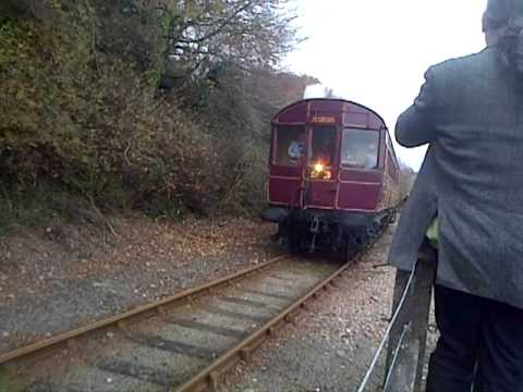 Steam Railcar pulling into Liskeard station (Looe Valley Branch)