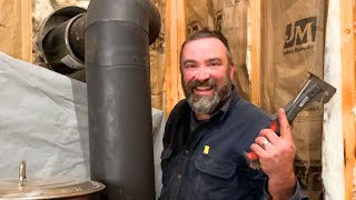 Alaska Cabin Life - perfect woodstove corner build begins in our Alaskan cabin