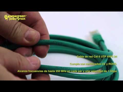 LATIGUILLOS COLOR VERDE RJ45 Cat 6 UTP 24AWG PEPEGREEN ®