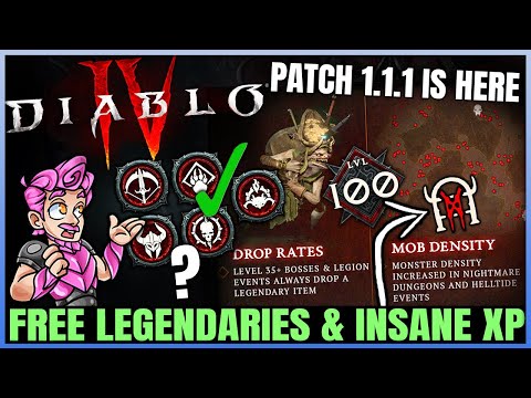 Diablo 4 - Patch 1.1.1 is INSANE - 50+ Million XP An Hour, MASSIVE Legendary Drop Rate & More!