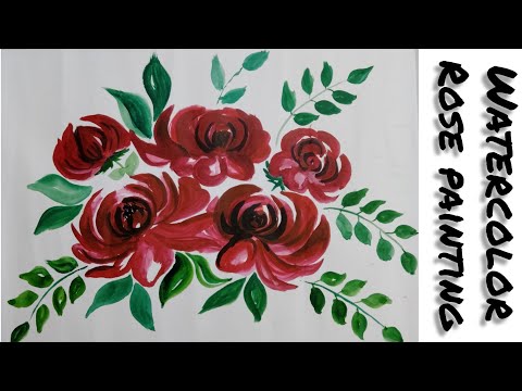 watercolor Rose painting/Easy way Rose painting#youtube #Rifanaart&craft