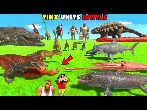TINY UNITS BATTLE🔥SHINCHAN vs CHOP vs AMAAN-T in Animal Revolt Battle Simulator