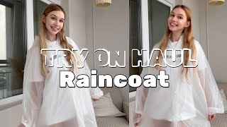 [4K] Try-On White Raincoat | How it looks and feels