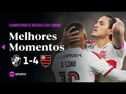 LINO FAZ DOIS GOLAÇOS, PEDRO CRAVA DOIS COMO CENTROAVANTE E O LÍDER ATROPELA | VASCO 1X4 FLAMENGO
