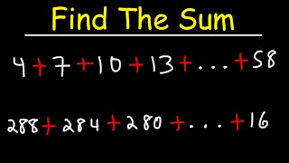 How To Find The Sum of an Arithmetic Series - Algebra