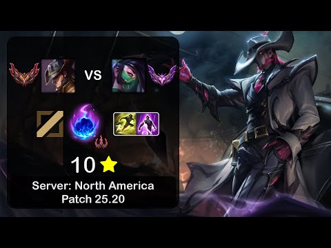 Twisted Fate Mid vs Akali - NA GrandMaster - Patch 25.20
