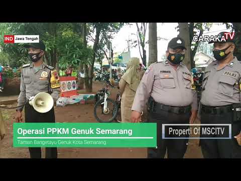 Tim Yustisi Gugus Tugas Covid 19 Genuk Gencar Operasi PPKM di Taman Bangetayu, Warga Langsung Berhamburan