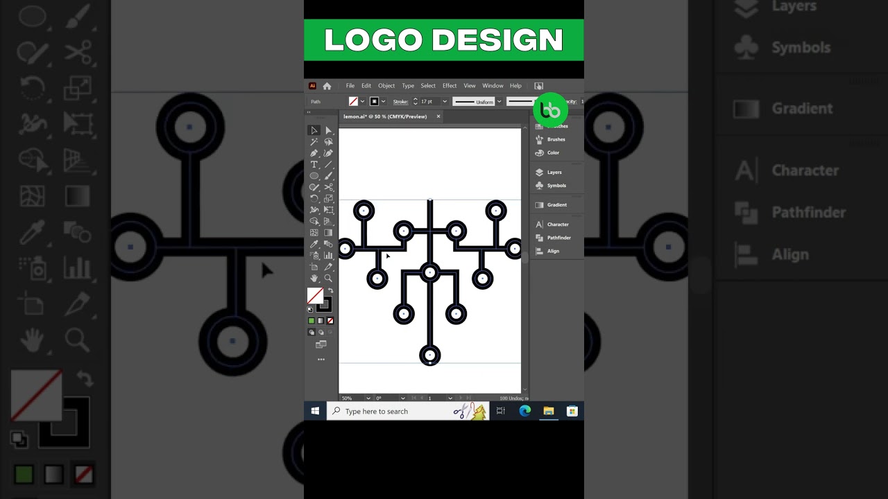 Grapes logo design in illustrator | Fruits Logo design