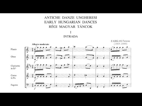 [Score] Early Hungarian Dances from the 17th Century - Ferenc Farkas (for wind quintet)