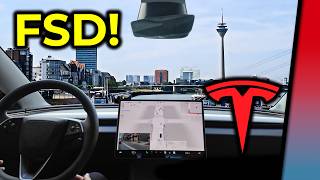 Tesla FSD Probefahrt in Düsseldorf - Erstes Mal in Deutschland (Volle Länge)