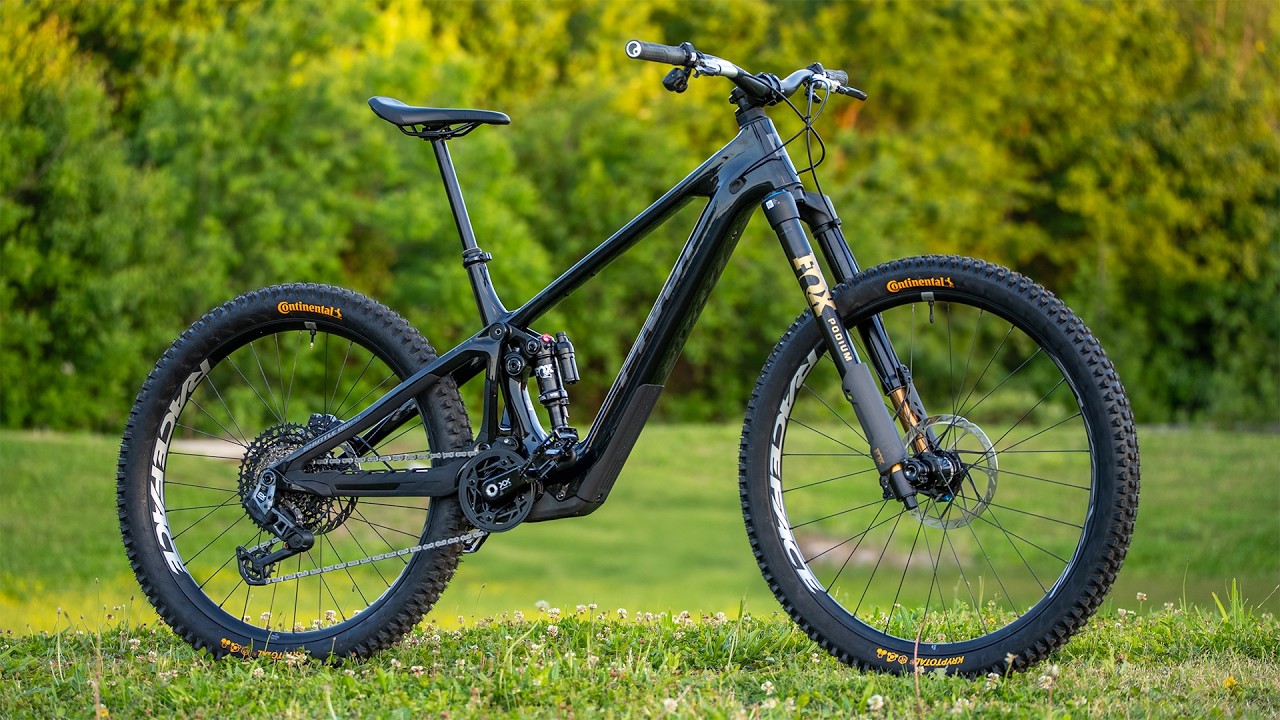 Pivot Shuttle Amped electric mountain bike on a trail