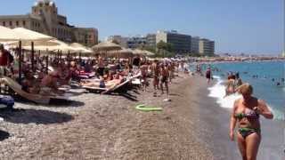 preview picture of video 'Rhodes, Greece - The main beach of Rhodes'