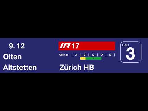 SBB Ansage - Einfahrt des IR17 nach Olten – Zürich HB @Langenthal
