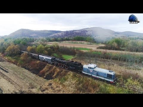 [Drone] Locomotiva cu Abur 230.214 Steam Locomotive/Dampflok in Defileul Crișului Alb Canyon