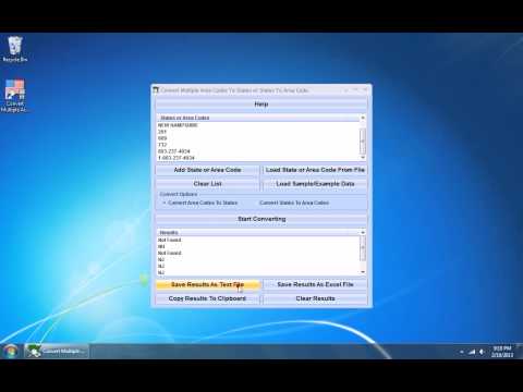 Convert Multiple Area Codes To States or States To Area Codes Software