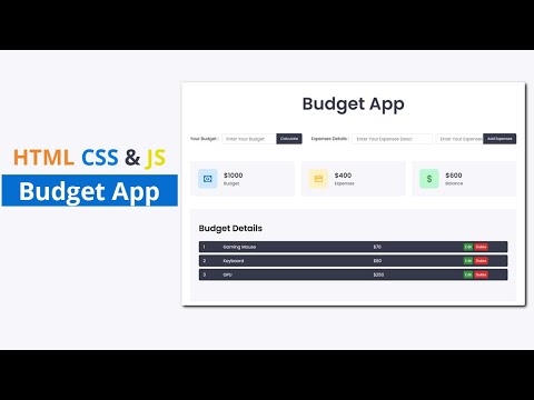 Budget App Using Html Css Javascript