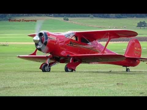 Beechcraft Staggerwing lovely radial engine sound.