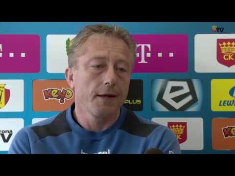 Ryszard Tarasiewicz i Lukas Klemenz przed meczem z Zawiszą Bydgoszcz (14.05.2015 r.)