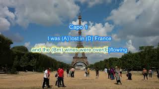 Lost in France by Bonnie Tyler play along with scrolling guitar chords and lyrics