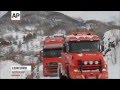 Trucks go over cliff in Norway