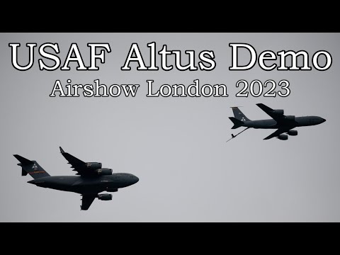 Altus Demo Team C-17 + KC-135 Refuel Demo in 4K - Airshow London - 2023-09-08.