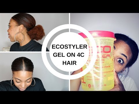 Sleek ponytail on 4C hair ft. Eco Style Argan oil gel - Jasmine's Blossom