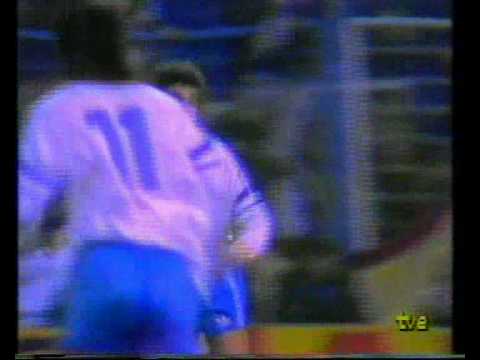 Real Zaragoza. Gol de Villarroya al Real Madrid