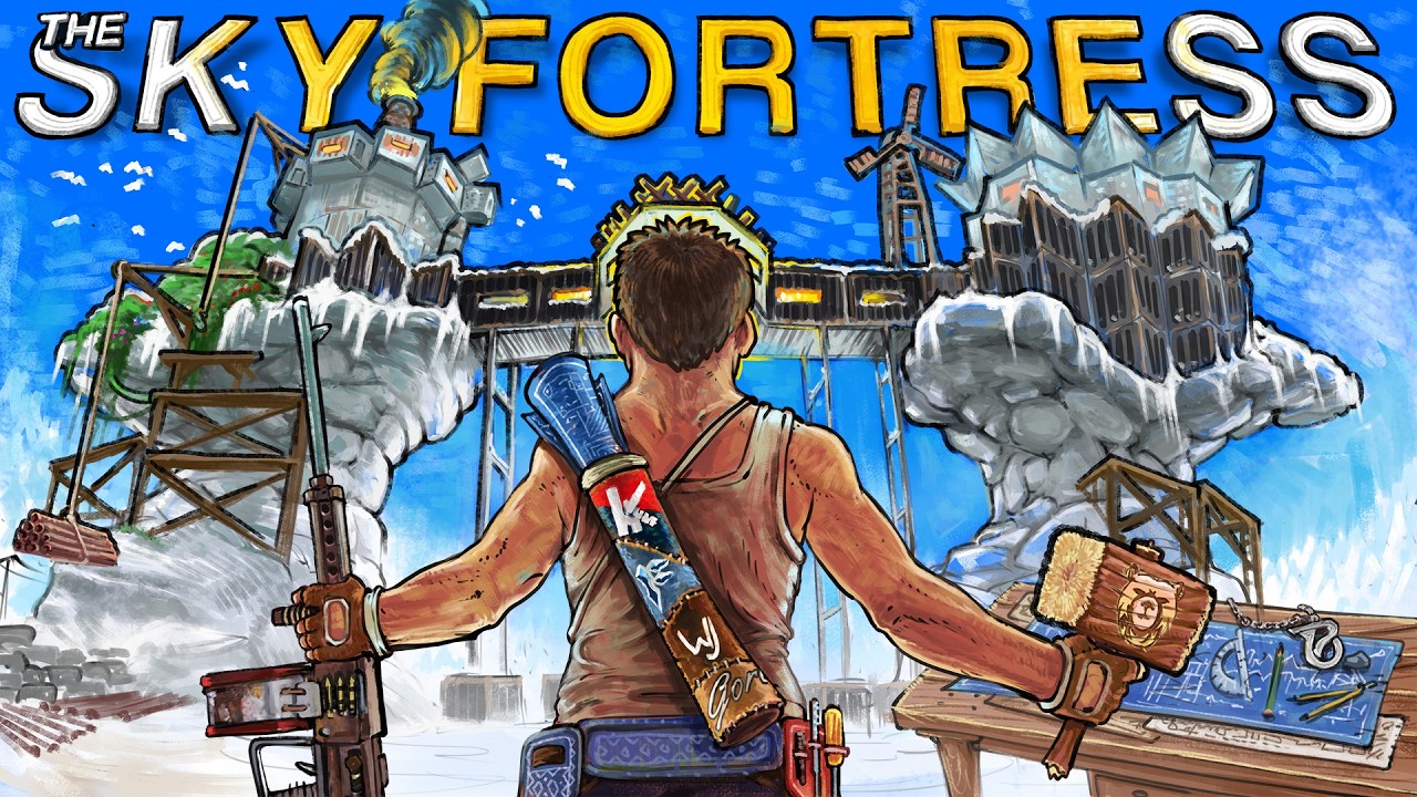 I Created a SOLO SKY FORTRESS on TWO ANVIL ROCKS - Rust