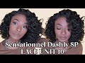 $20 Perfect Curly Wig! Sensationnel Dashly Salt & Pepper 4" Part HD Lace Front Wig - SP LACE UNIT 10