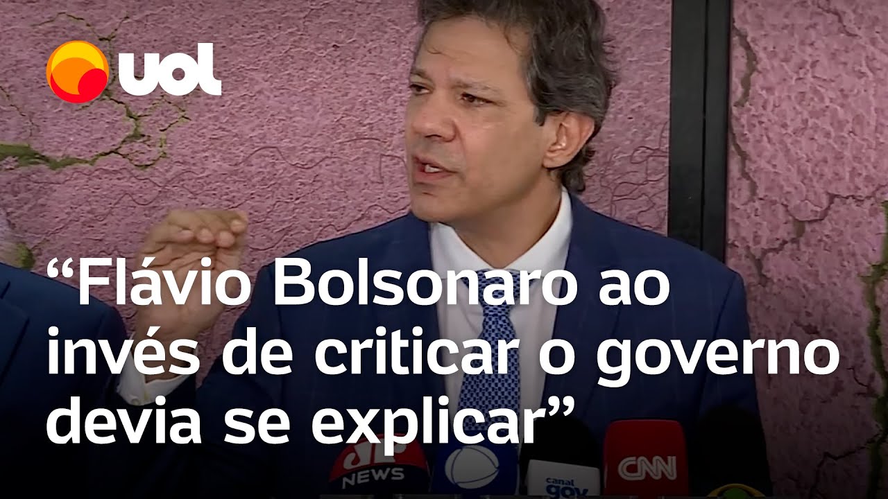 Haddad relembra rachadinha: ‘Flávio Bolsonaro está reclamando da Receita? Ele foi pego pela Receita’