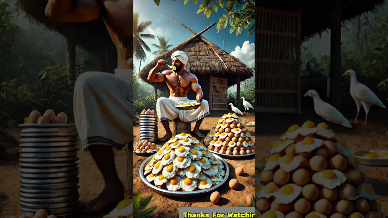 Hungry farmer eats all his chickens' eggs to make an omelette 😭 #ai​ #pigeon​ #hen​ #sandwich​