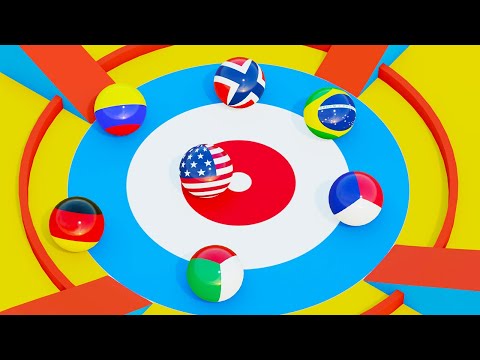 Marble Race Winter Olympic Games - Curling - Marble Race Countries
