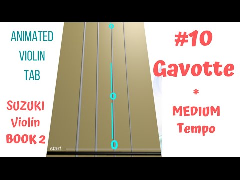 GAVOTTE 🩰 by J.B. Lully | Suzuki Violin Book 2 | Song 10 | MEDIUM tempo | LIVE Animated Violin TAB