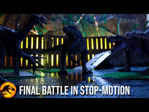 Jurassic World: Dominion | Final Battle Stop-Motion | T-Rex vs Giganotosaurus [Hammond Collection]