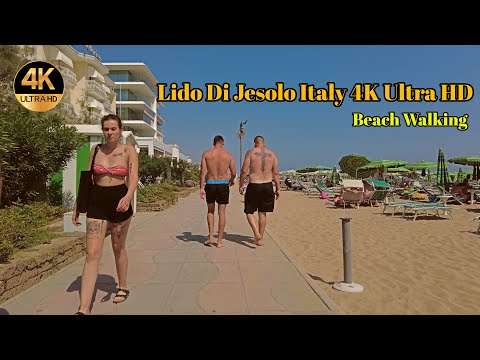 Beach Walking in Lido Di Jesolo Italy 4K Ultra HD