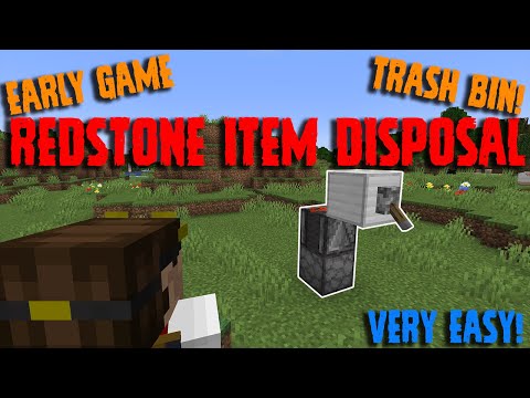 Very Easy REDSTONE ITEM DISPOSAL | TRASH CAN | Early Game | Minecraft Tutorial