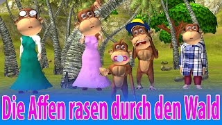 Die Affen rasen durch den Wald 3D | Kinderlieder deutsch