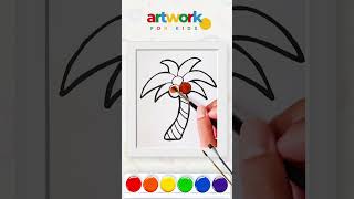 How to Draw a Cute Coconut Tree 🌴 | Easy & Fun Art Tutorial for Kids!