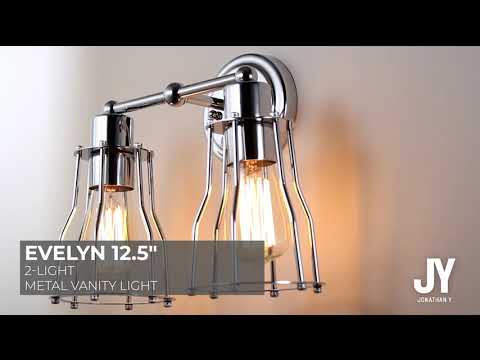 Evelyn 12.5″ 2-Light Metal Vanity Light, Chrome