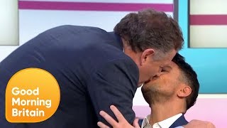 Piers and Peter Andre Engage in a Soft Kiss on the Lips | Good Morning Britain