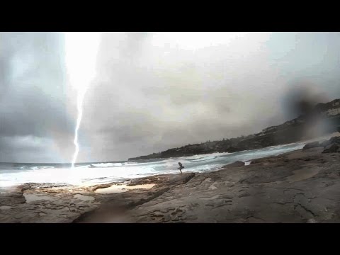 Holy! Lightning Almost Strikes Girl In Sydney