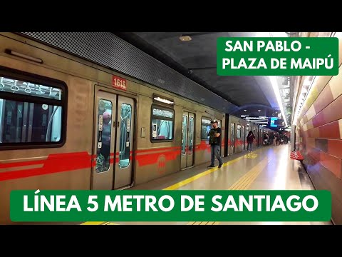 Viaje en Línea 5 Metro de Santiago | Tramo San Pablo - Plaza de Maipú. Tren NS-16 N2161.