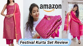 Festive Kurta Set Review & Try On || Amazon Durga Pooja Shopping|| Krrish Sarkar